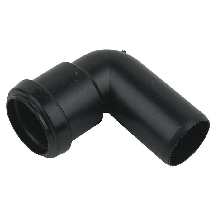 Waste Pipe 90 Deg Street Elbow (Black) (40mm)