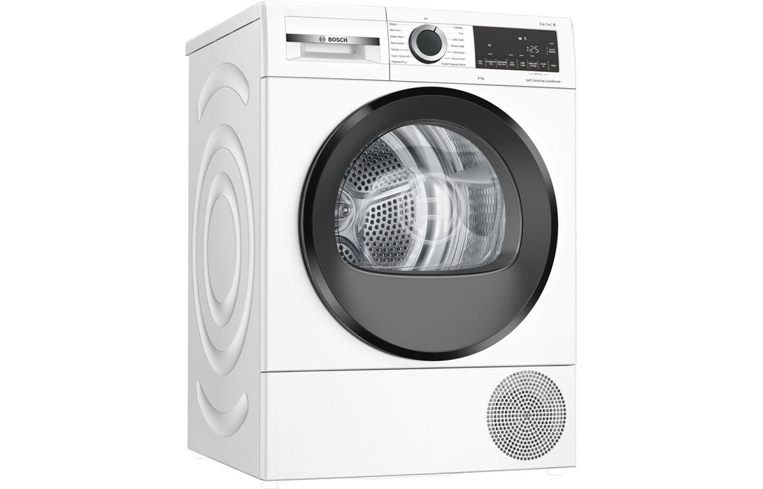 Bosch Series 6 WQG24502GB F/S 9kg Heat Pump Condenser Dryer - White