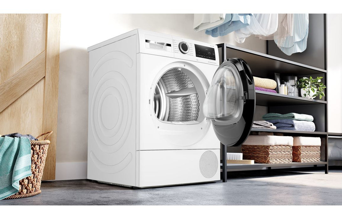 Bosch Series 6 WQG24502GB F/S 9kg Heat Pump Condenser Dryer - White