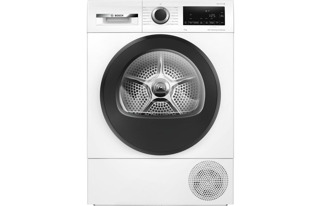 Bosch Series 6 WQG24502GB F/S 9kg Heat Pump Condenser Dryer - White