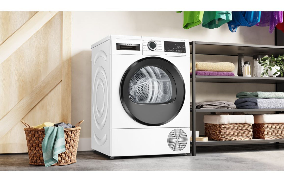 Bosch Series 6 WQG245A0GB F/S 9kg Heat Pump Condenser Dryer - White