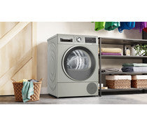 Bosch Series 6 WQG245S9GB F/S 9kg Heat Pump Condenser Dryer - Silver