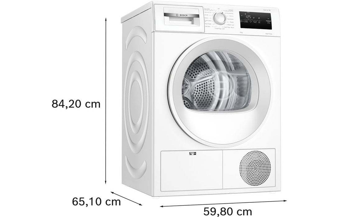 Bosch Series 4 WTH85225GB F/S 8kg Heat Pump Condenser Dryer - White