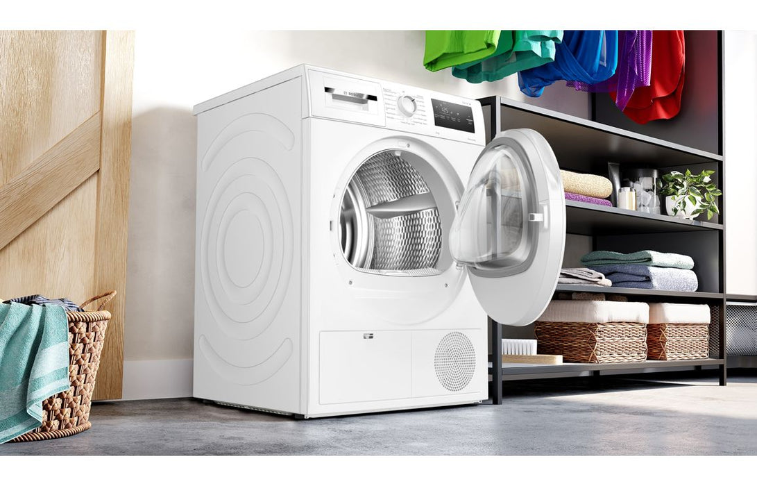 Bosch Series 4 WTH85225GB F/S 8kg Heat Pump Condenser Dryer - White