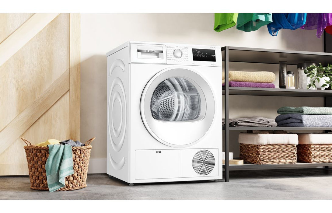 Bosch Series 4 WTH85225GB F/S 8kg Heat Pump Condenser Dryer - White