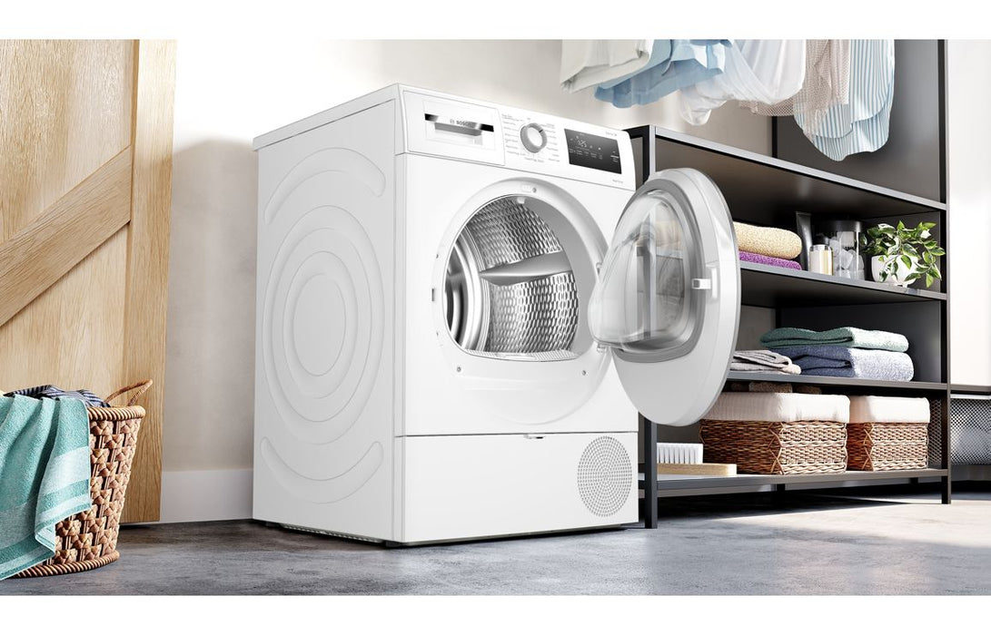 Bosch Series 4 WTH85226GB F/S 8kg Heat Pump Condenser Dryer - White
