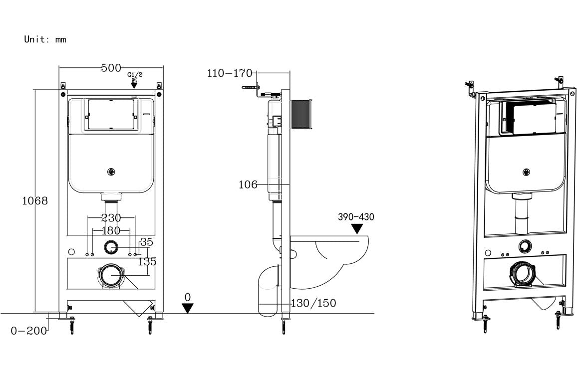 Wall Hung WC Frame (inc. Cistern) — Trade Superstore Online