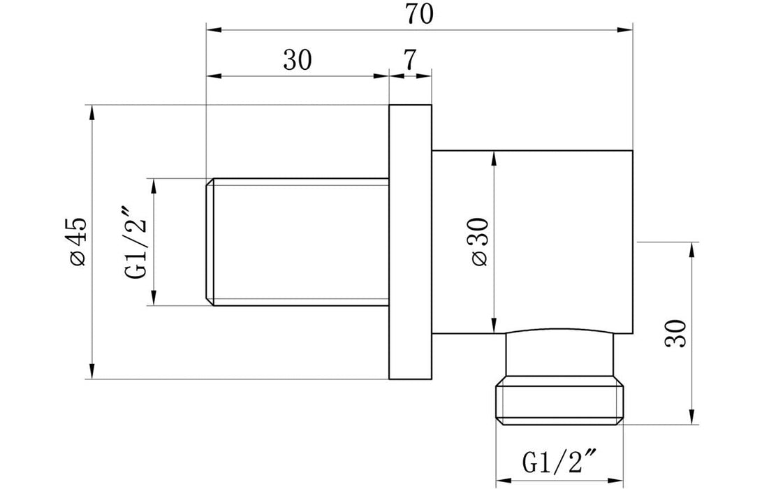 Wall Outlet Elbow - Brushed Brass