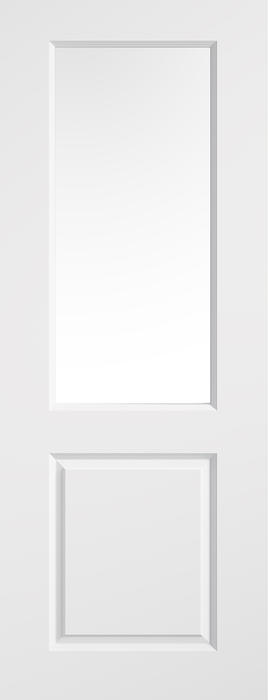 White Moulded Smooth 2 Panel Glazed
