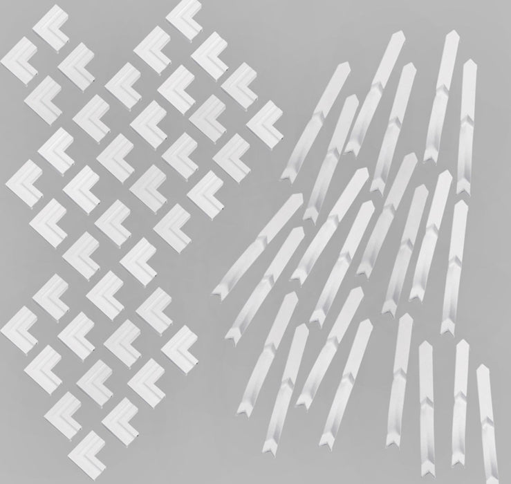 White Ogee Door Architrave Fitting Kit - 60 Piece