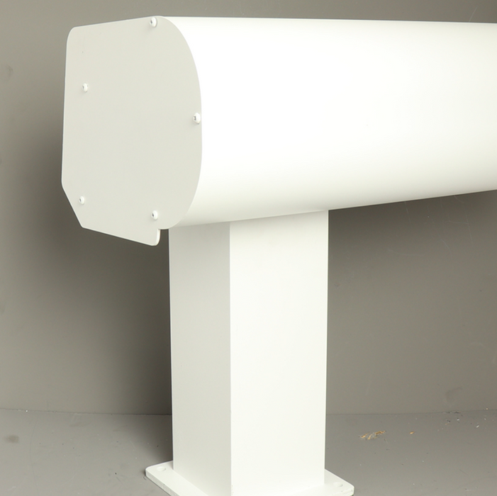 Pigato Veranda - White - Round Gutter - Square with Base Plate