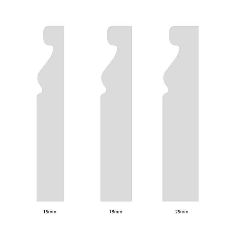 400mm Round Top Ogee MDF Skirting Board - Primed or Unprimed