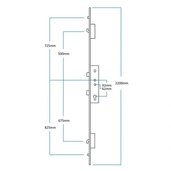 Wms 35/92 2 Hook 2 Roller With Sash Lifter (1200 Between Hooks)