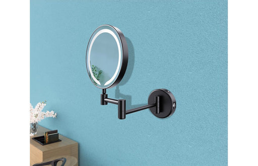 Yumi Round LED Cosmetic Mirror - Black