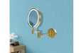 Yumi Round LED Cosmetic Mirror - Brushed Brass