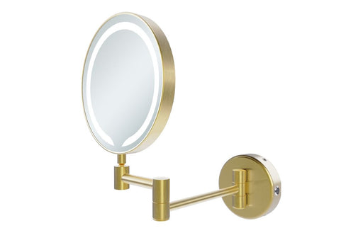 Yumi Round LED Cosmetic Mirror - Brushed Brass
