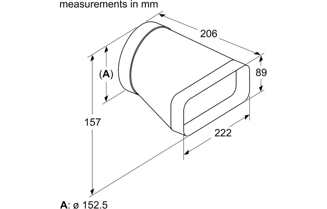 Neff Z861SI0 Straight Adaptor - Black