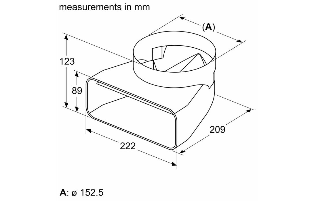 Neff Z861SI1 90° Adaptor - Black