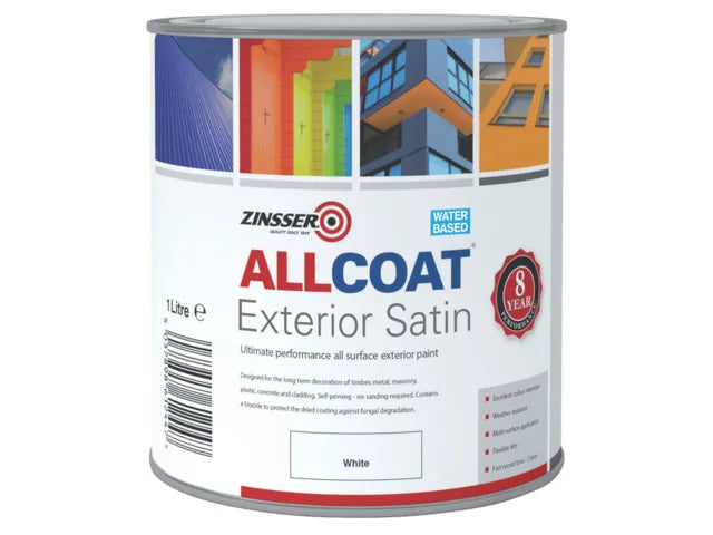 All Coat Exterior Paint Satin White 1L