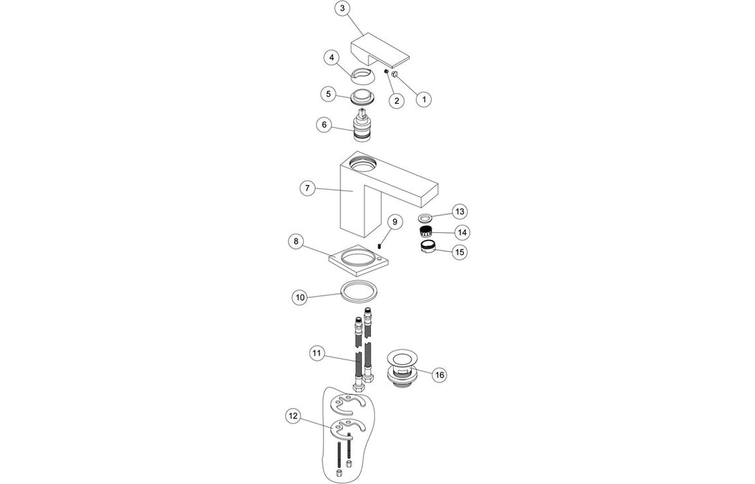 Zarano Basin Mixer & Waste - Chrome