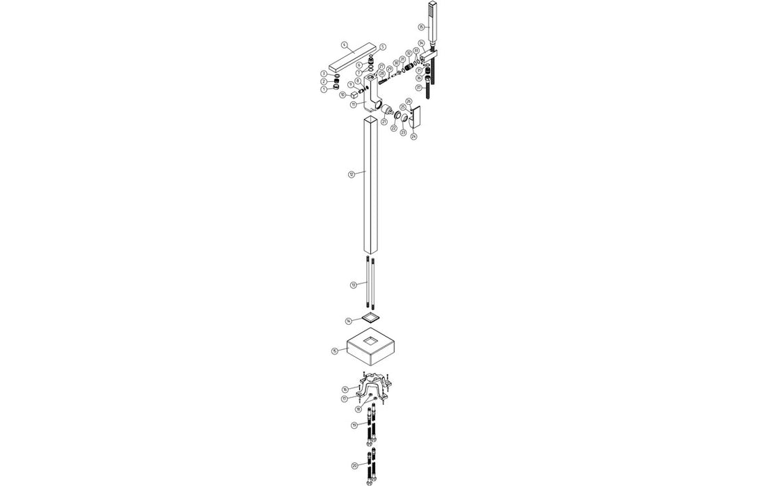 Zarano Floor Standing Bath/Shower Mixer - Chrome
