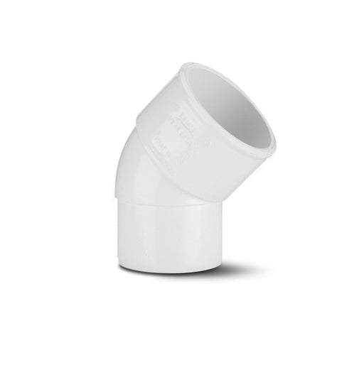 White 45° Spigot Bend 32mm