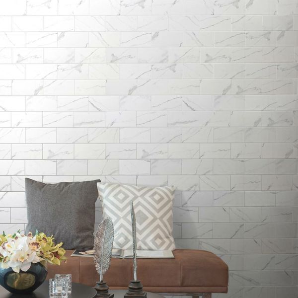 Sample - Apennine Flat Matt Marble Effect Tile - 10x20 - Sample Tile