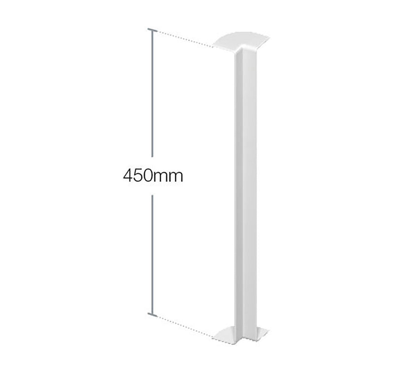 White Fascia Double Ended Internal Corner Trim (450mm Length)