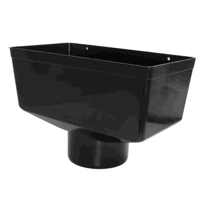 Black Commercial Guttering 110mm Outlet Hopper 170mm