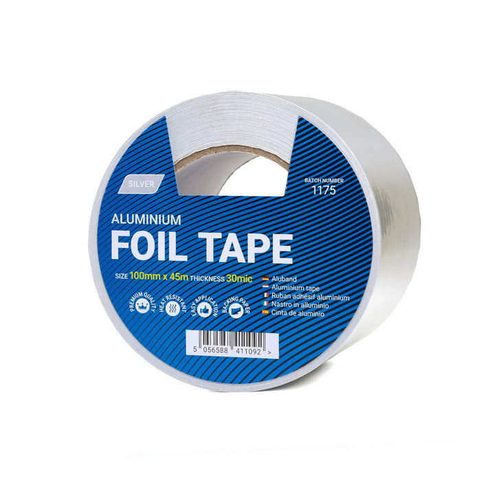 Wide Aluminium Foil Tape - 100 mm x 45 m Roll