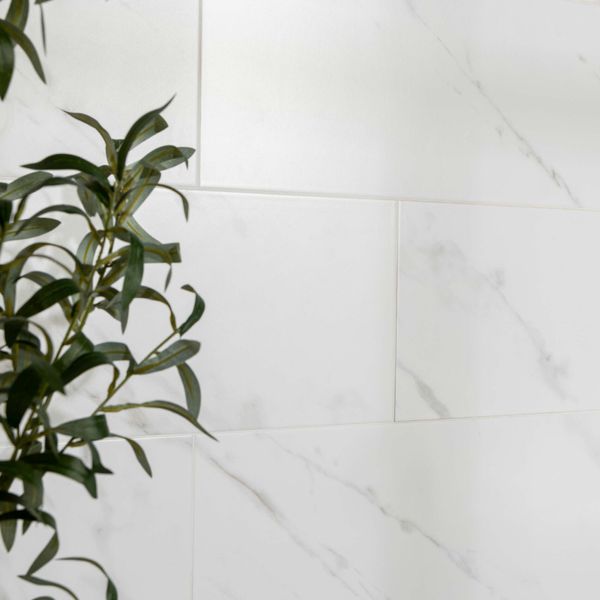 Sample - Carrara Sky Marble Effect Tiles -  750x250 - Sample Tile