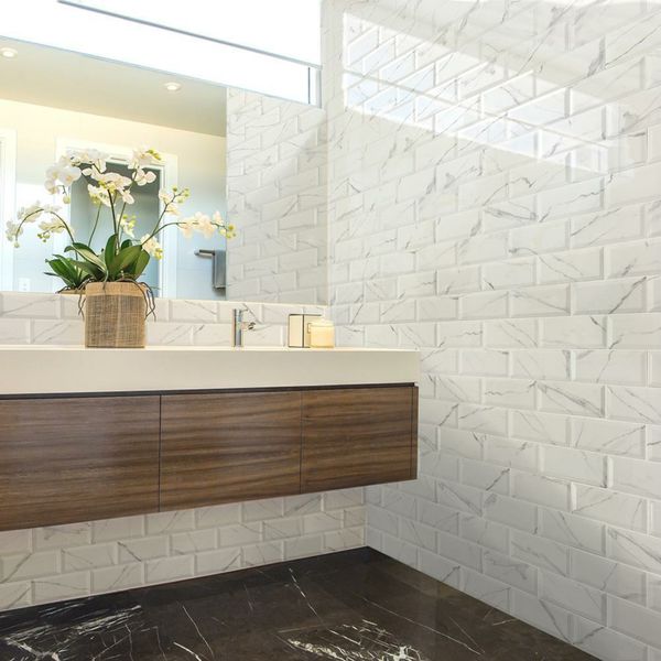 Sample - Apennine Bevelled Matt Marble Effect Tile - 10x20 - Sample Tile