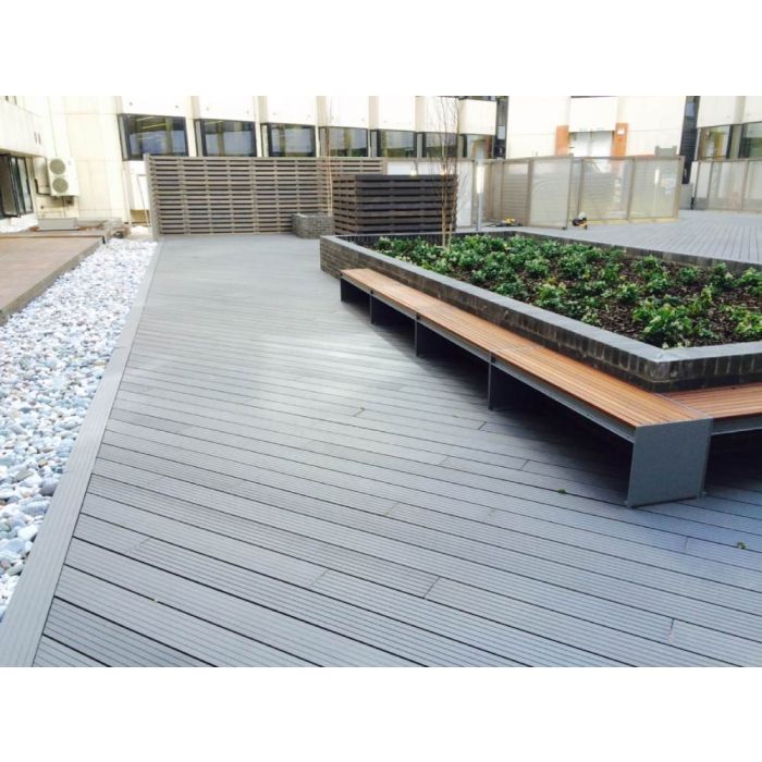 Graphite Grooved Composite Decking Board 150mm (4.8m Length)