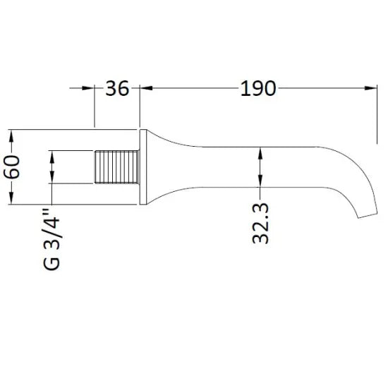 Taps Wall Mounted Bath Spout Polished Chrome