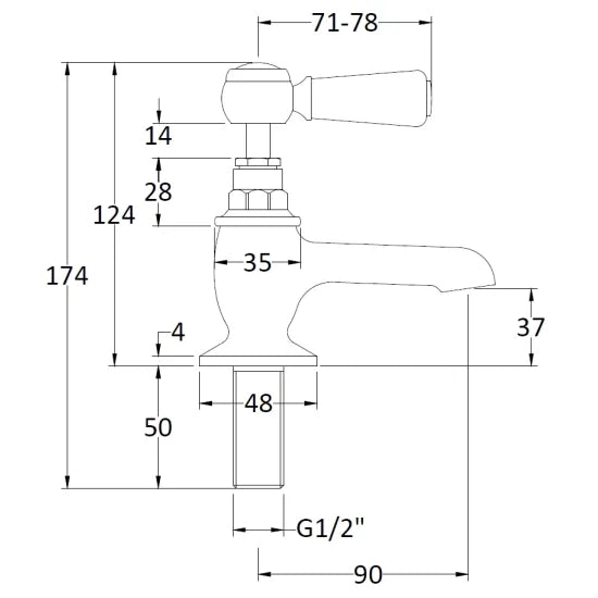 White Topaz With Lever Handle Basin Taps