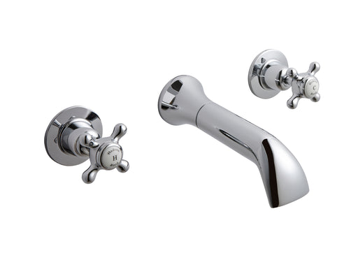 Wall Mounted Bath Spout & Stop Taps Hudson Reed