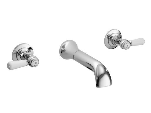 Wall Mounted Bath Spout & Stop Taps Hudson Reed