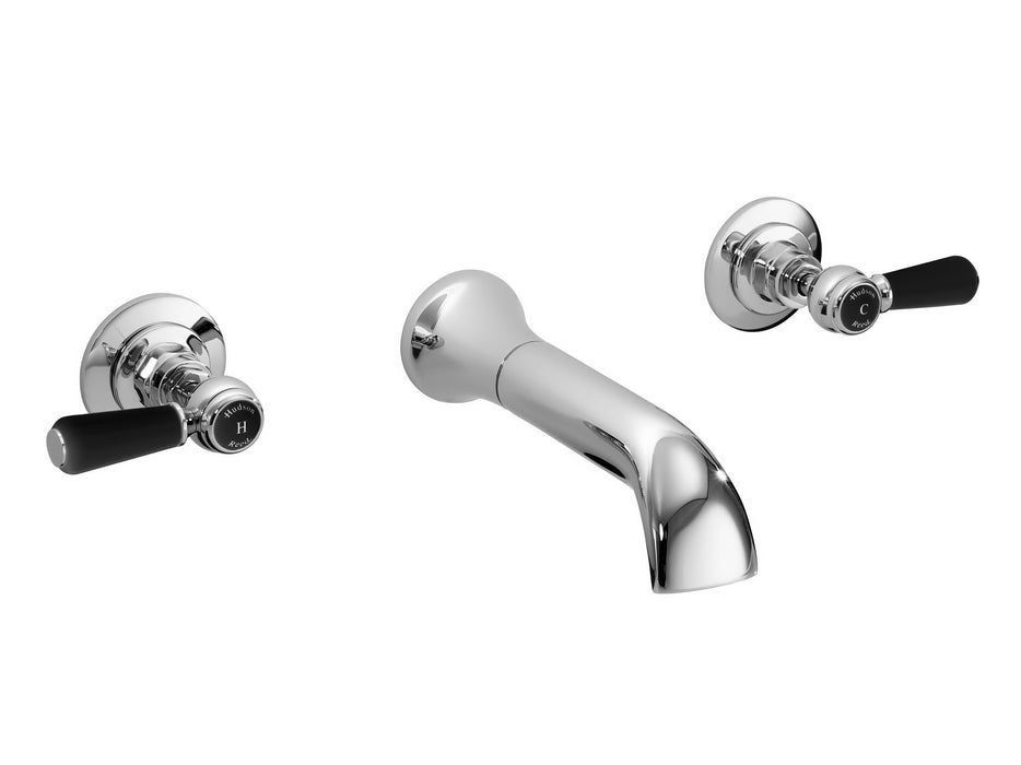 3 Tap Hole Wall Mounted Basin Mixer Hudson Reed