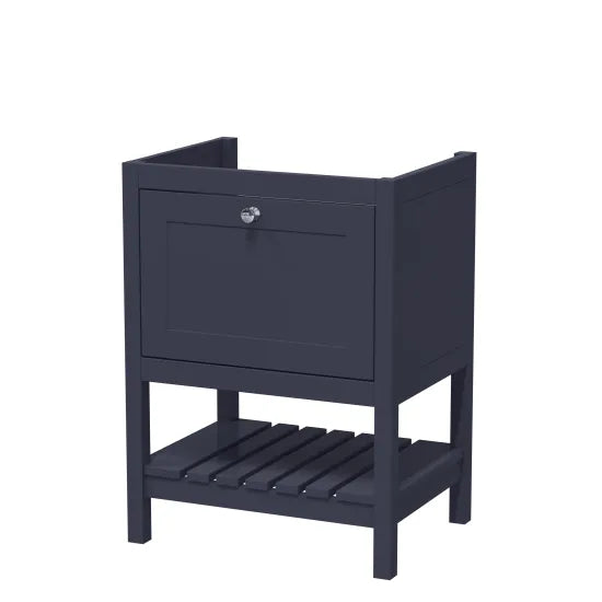 600mm Indigo Blue Hudson Reed Floor Standing Vanity - Marble Top Basin 1TH (Vanity, Basin, or Set)