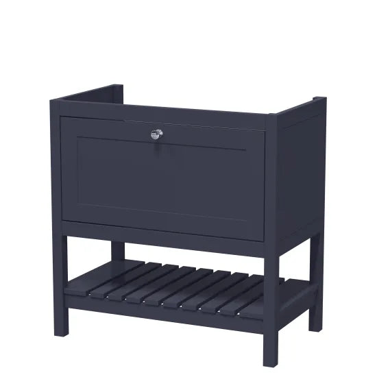 800mm Indigo Blue Hudson Reed Floor Standing Vanity - Marble Top Basin 0TH (Vanity, Basin, or Set)
