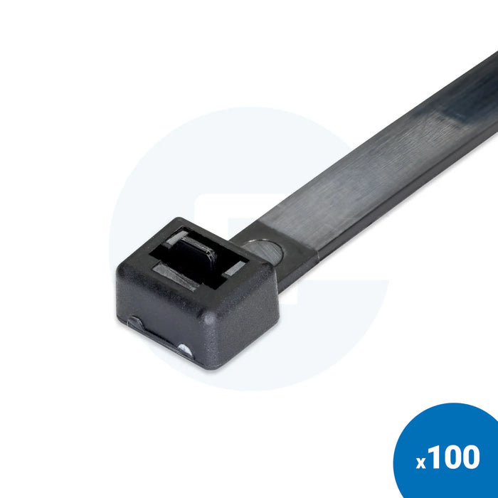 Black Reusable Cable Ties - Pack of 100