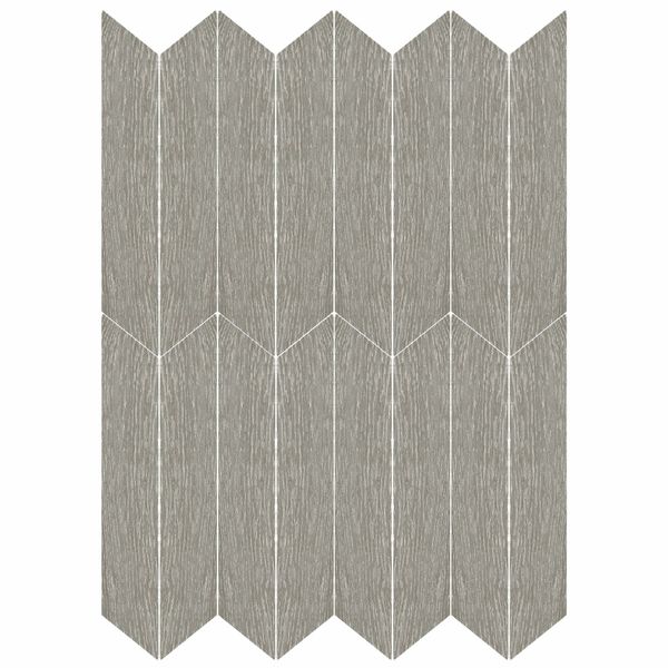 Ancona Chevron Grey Wood Effect Tile - 400x80 - Individual Tile