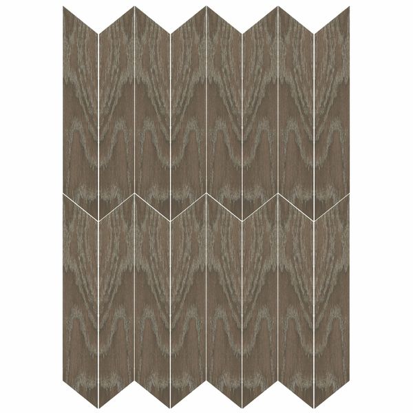 Sample - Ancona Chevron Chocolate Wood Effect Tile - 400x80 - Sample Tile