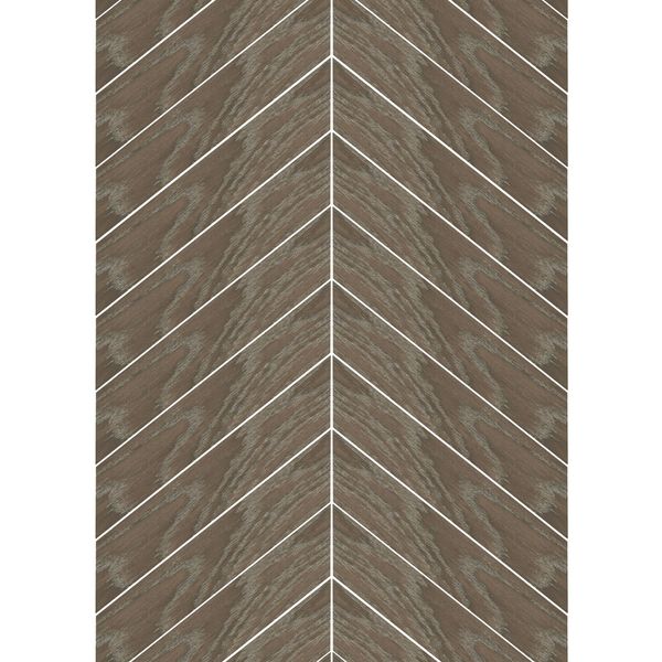 Sample - Ancona Chevron Chocolate Wood Effect Tile - 400x80 - Sample Tile