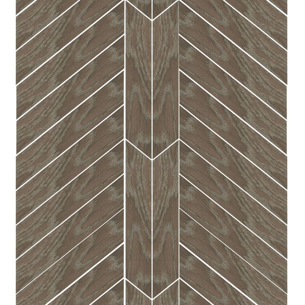Sample - Ancona Chevron Chocolate Wood Effect Tile - 400x80 - Sample Tile