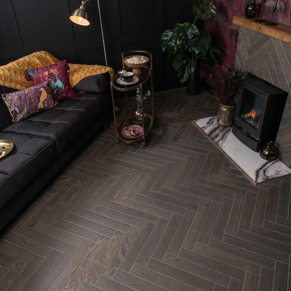 Sample - Ancona Chocolate Wood Effect Tile - 442x80 - Sample Tile