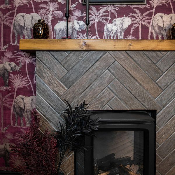 Sample - Ancona Chocolate Wood Effect Tile - 442x80 - Sample Tile