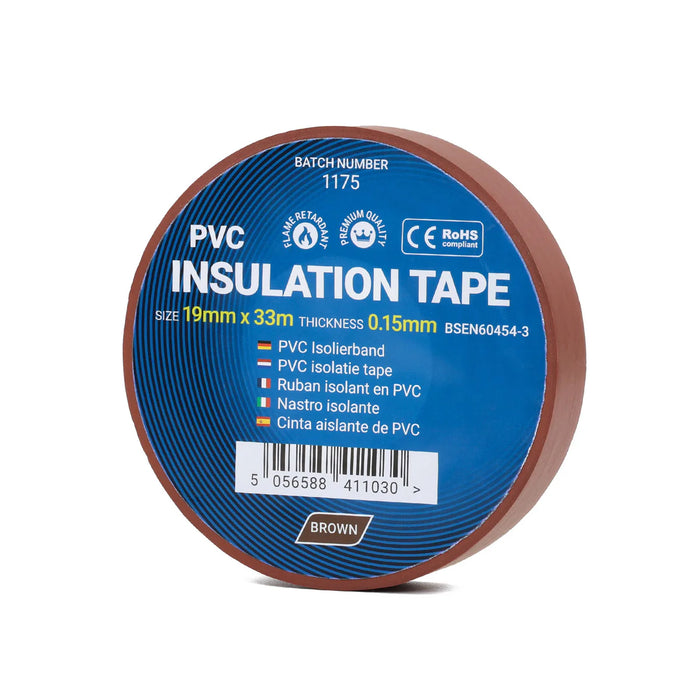 Brown Electrical Tape 19mm - PVC Insulation Tape
