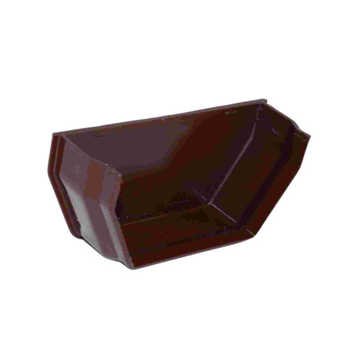 Brown Square Guttering Internal Stop End (114mm)