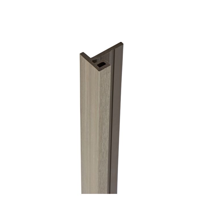 Silver Birch Slatted Composite Cladding End Trim 75mm (3.6m Length)